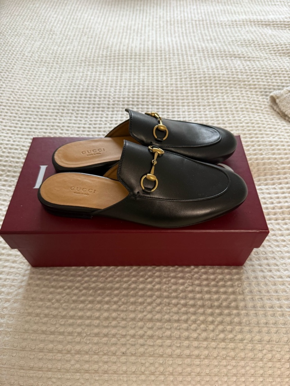 Gucci Black Leather Horsebit Backless Loafers - Picture 7 of 8